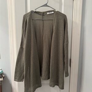Double Zero Sage Waffle Knit Cardigan